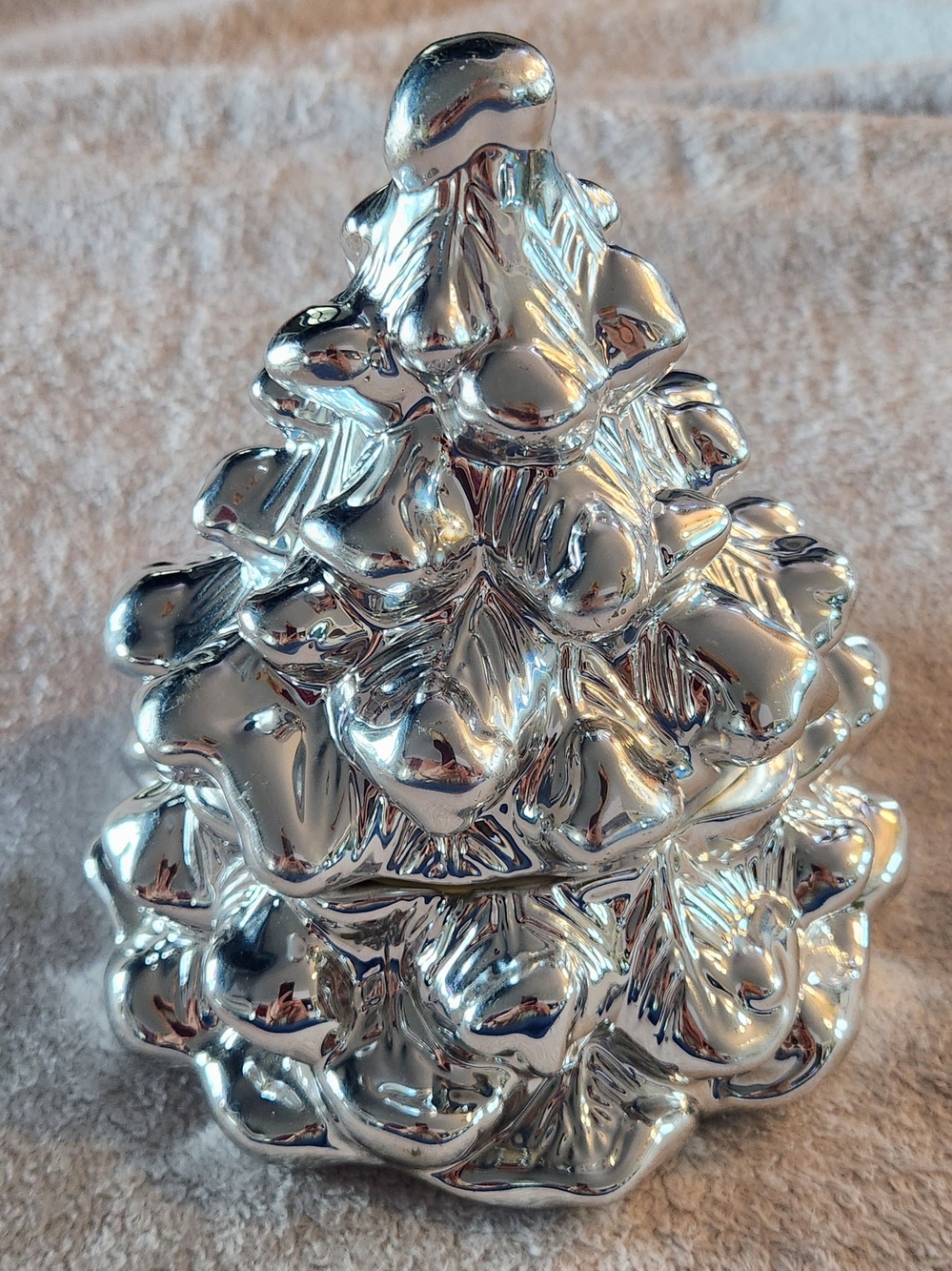 Galerie Au Chocolat Silver Christmas Tree Candy 2 Piece Container